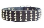 Wide Studded Leather Dog Collar-2 inch wide for police dogs
