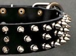 Black Leather Spiked dog Collar for DOG