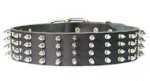 2 inch wide Leather Spiked Dog Collar for police dogs