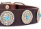 Western Leather Dog Collar w/h turquoise stones for all dogs