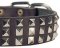 Silver Pyramid Leather Dog Collar for all breeds