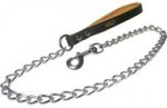 Chain Lead with leather handle for Training walking,tracking