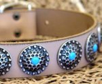High Quality Dog Collars with blue stones schutzhund dogs