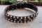 Studded dog collar - 3 Rows Leather Dog Collar &Studs &Pyramid
