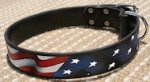 American Flag Dog Collar for Dog -Leather usa collar