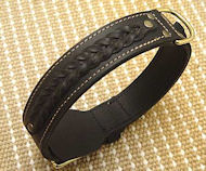 Fashion Flat Leather Dog Collar for schutzhund dogs