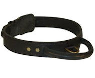 Heavy Leather Dog Collars w/Handle 2 layers for Police dogs