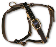 Latigo Leather Non-Padded Tracking Harness for schutzhund dogs