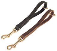 Leather Snap Tab 10 inch LEASH for schutzhund dogs
