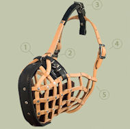 K9 Leather Basket Dog Muzzle-Police Model