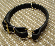 Adjustable Leather Slip Collar w/h solid BRASS or NICKEL Hardware