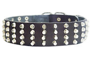 Wide Studded Leather Dog Collar-2 inch wide for police dogs