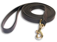 Tac-Black Leather Classic Agitation Leads for Working Dog