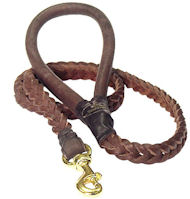 4 FT Braided Leather Dog Leashes for police dogs