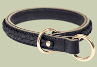 Braided Leather Choke Collar for schutzhund dogs