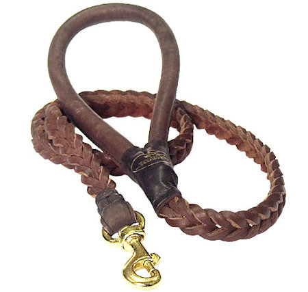 Braided Leather Dog Leash 4 foot-Braided Lead police dogs