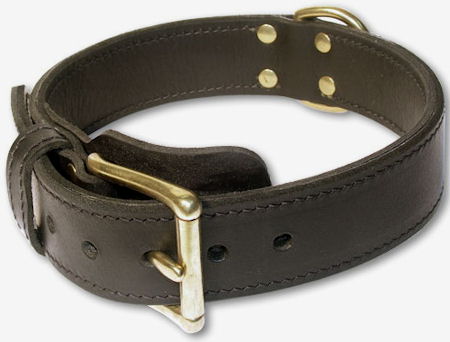 Leather Working Dog Collar for DOG - 2 ply leather collar