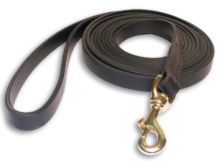 Tac-Black Leather Classic Agitation Leads for Working Dog