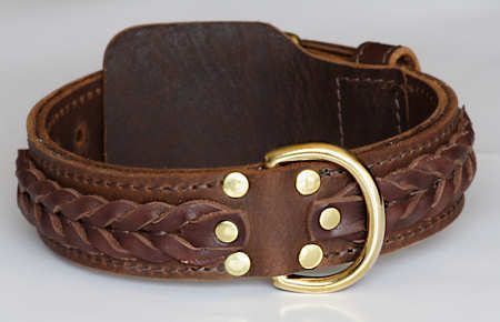 Leather Dog Collar Handmade tan color , luxury dog collar