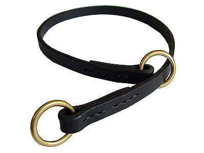 Silent leather training choke collar for dog training or for dog owners