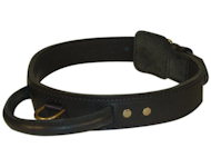 2 ply leather agitation dog collar with handle for dog training