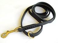 Handcrafted leather dog leash width 1/2 inch with solid brass