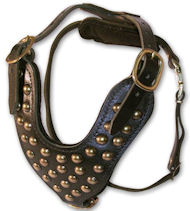 Stud Dog Harness for police dogs -2 ply leather HARNESS